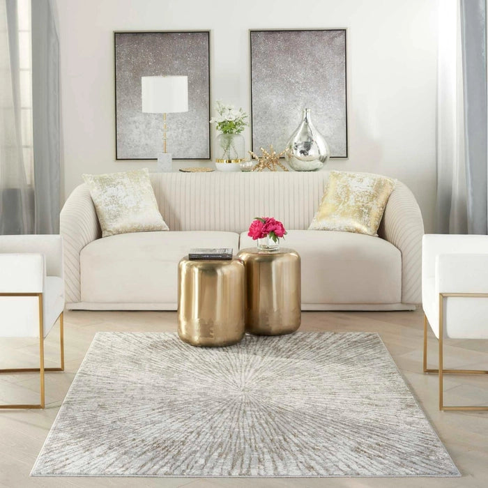 Glam Abstract, Mocha Rug, Grey, All Room Size Variants